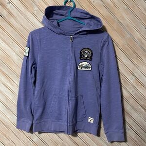 Roots purple full zipper patch embroidered cottage camping hoodie sweater sunset